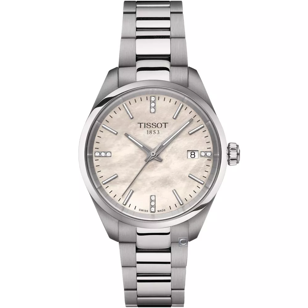 Tissot 天梭錶 PR 100 簡約大三針 時尚腕錶 女錶 手錶-T150.210.11.116.00 / 珍珠貝 34mm