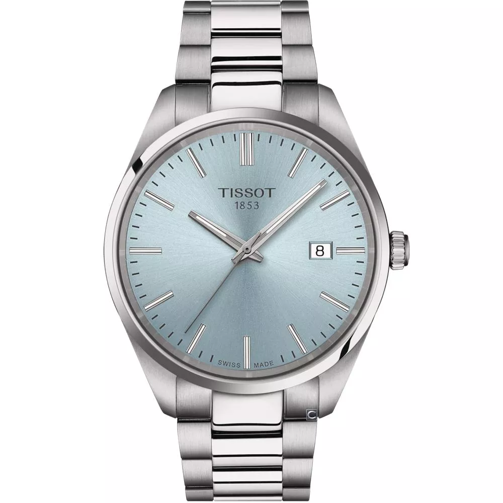 Tissot 天梭錶 PR 100 簡約大三針 時尚腕錶 男錶 手錶-T150.410.11.351.00/冰藍色 40mm
