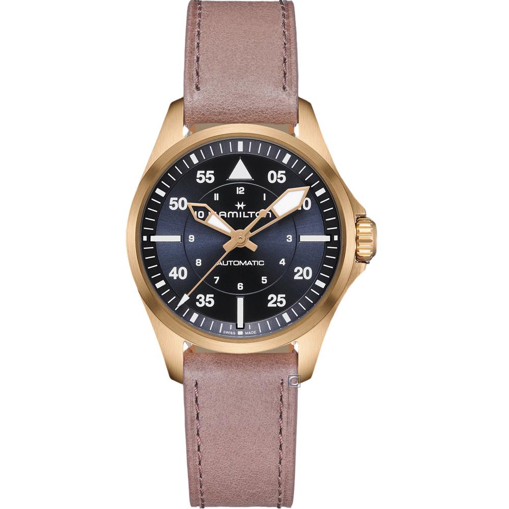 Hamilton 漢米爾頓 Khaki Aviation 機械錶 手錶 飛行錶36mm 玫瑰金色/H76245840