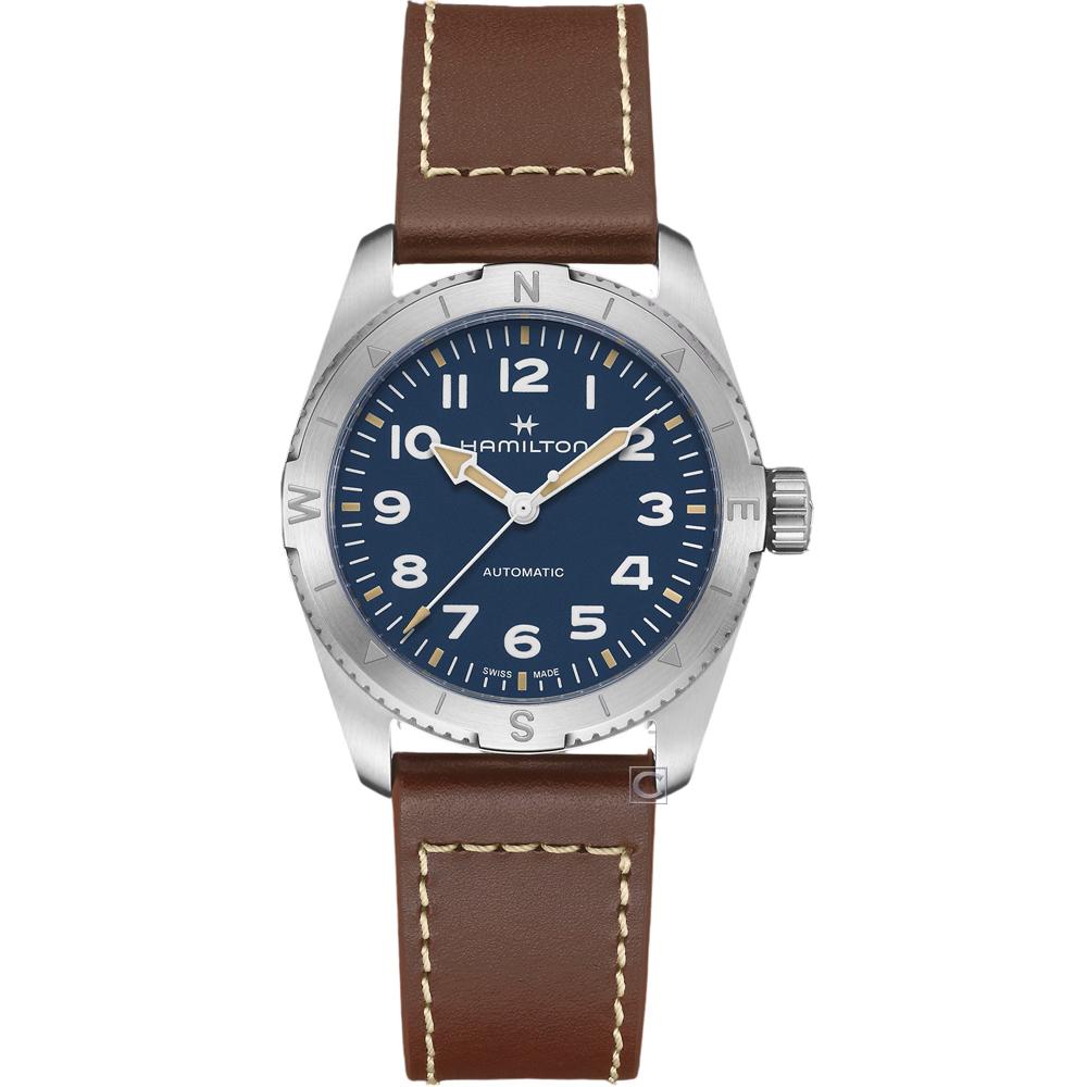 Hamilton 漢米爾頓 Khaki Field Expedition 卡其野戰探險機械錶 手錶 藍色37mm/H70225540