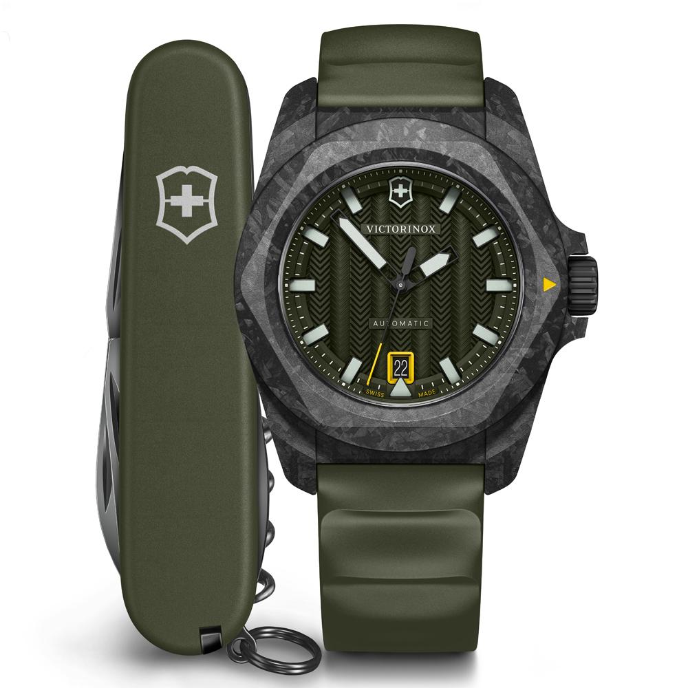 Victorinox 瑞士維氏錶 I.N.O.X. 碳纖維 機械錶 男錶 手錶-41mm 綠 VISA-242021.1