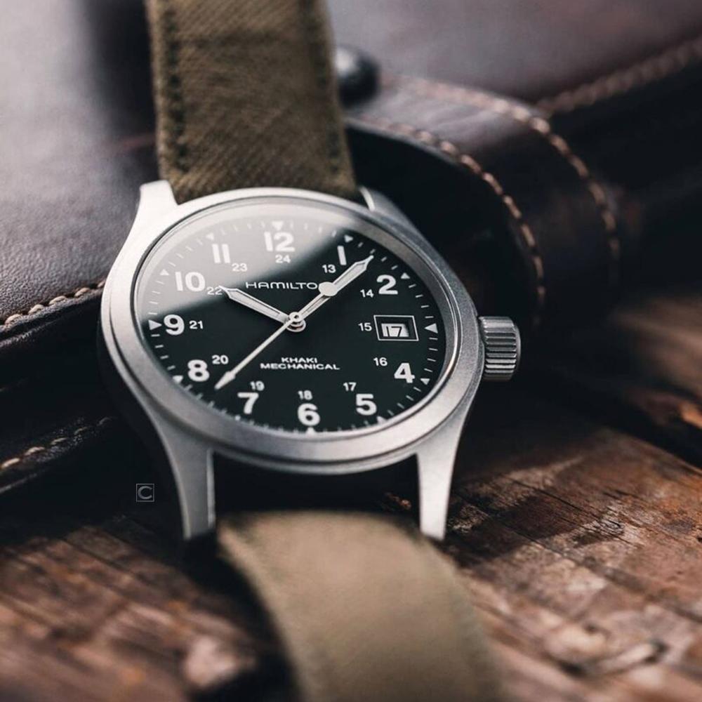 Hamilton 漢米爾頓 Khaki Field 卡其野戰 機械錶(綠色/38mm) 珍珠港 班艾佛列克配帶款 H69439363