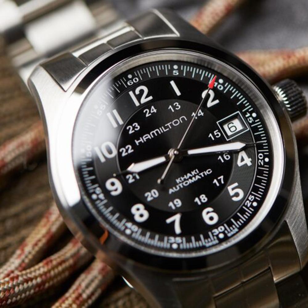 Hamilton 漢米爾頓 Khaki Field 攀山穿林 卡其野戰自動機械錶 黑色(38mm) H70455133