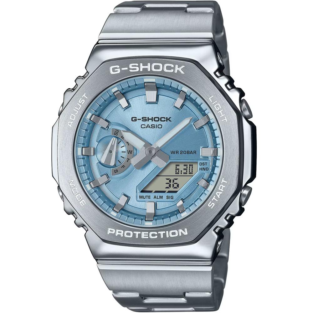 CASIO卡西歐 G-SHOCK 經典八角 金屬 海軍藍 八角形錶殼 男錶-GM-2110D-2A