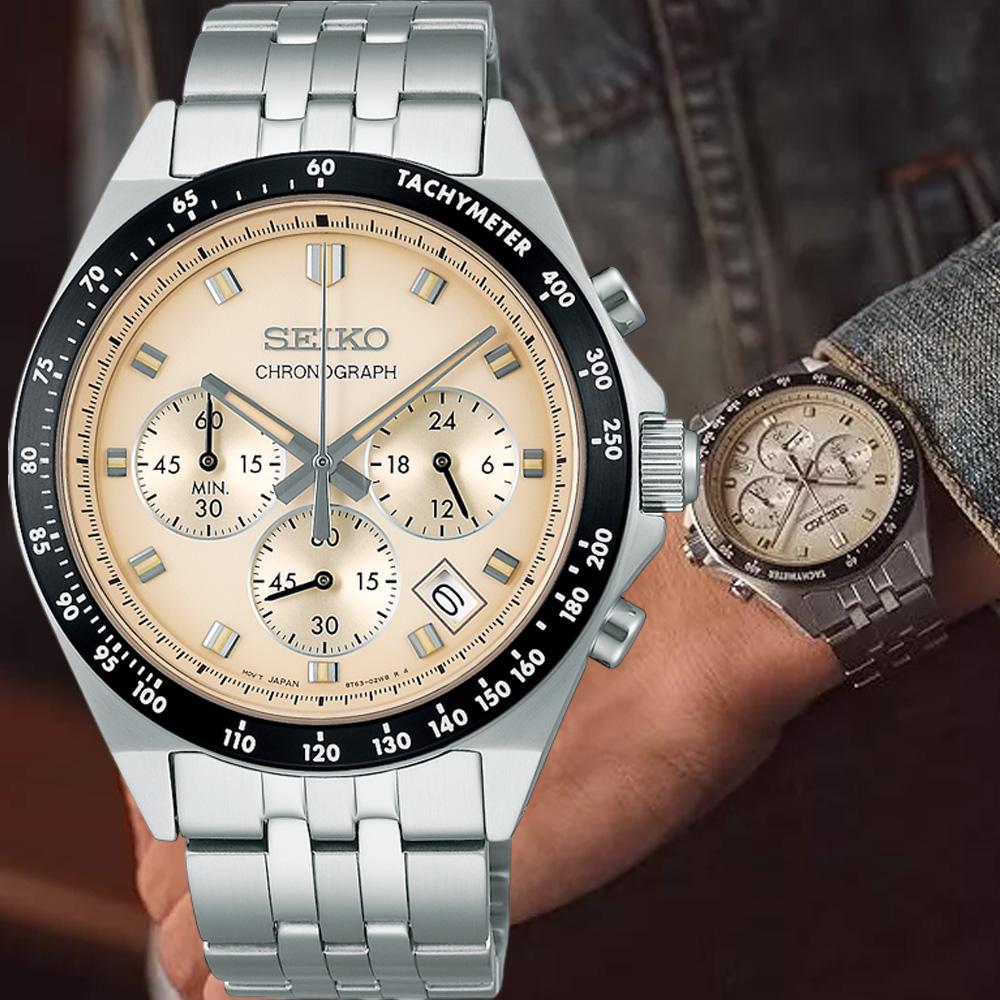 SEIKO 精工錶 都會紳士三眼計時手錶 男錶-8T63-02R0S/SBTR045J