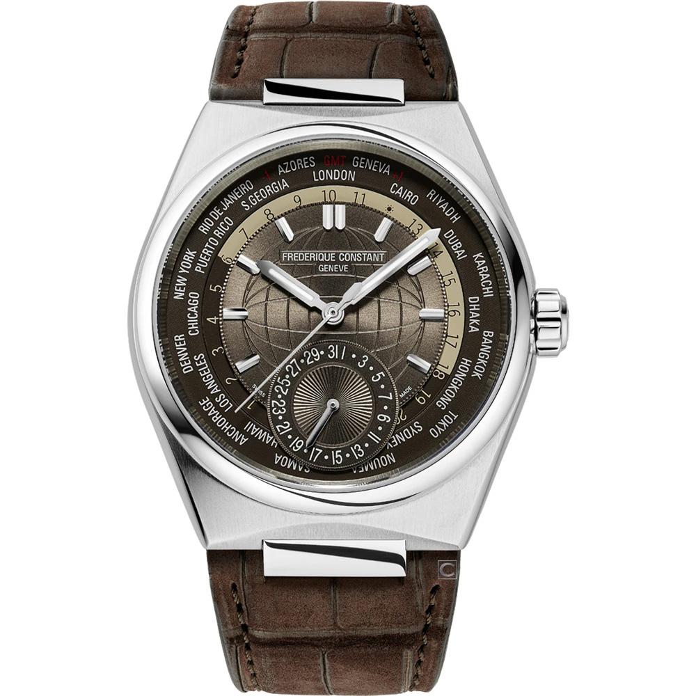 Frederique Constant 康斯登 Highlife  Worldtimer Manufacture 系列機械錶-41mm棕/FC-718C4NH6