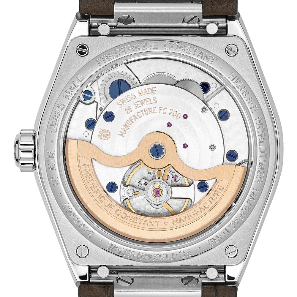 Frederique Constant 康斯登 Highlife  Worldtimer Manufacture 系列機械錶-41mm棕/FC-718C4NH6