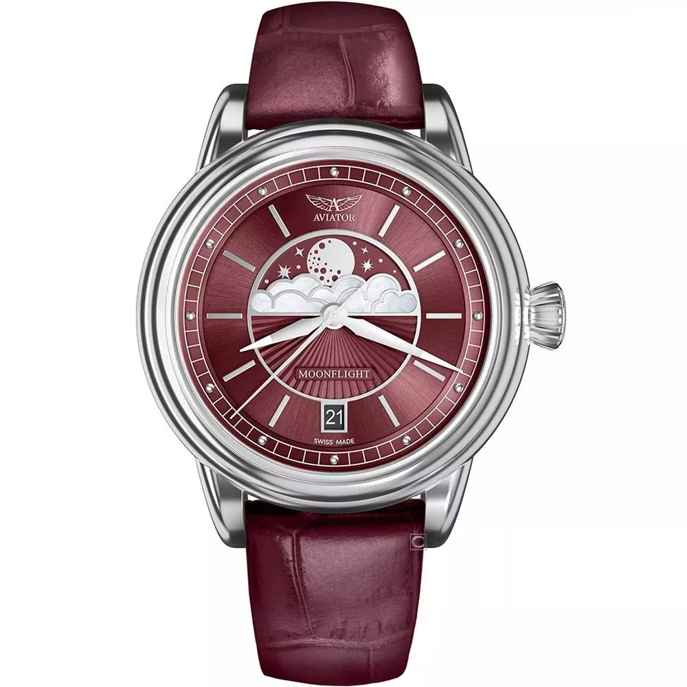 AVIATOR 飛行員 DOUGLAS MOONFLIGHT 月相顯示時尚腕錶-V13302644 AVIATOR 飛行員 DOUGLAS MOONFLIGHT 月相顯示時尚腕錶-V13302644