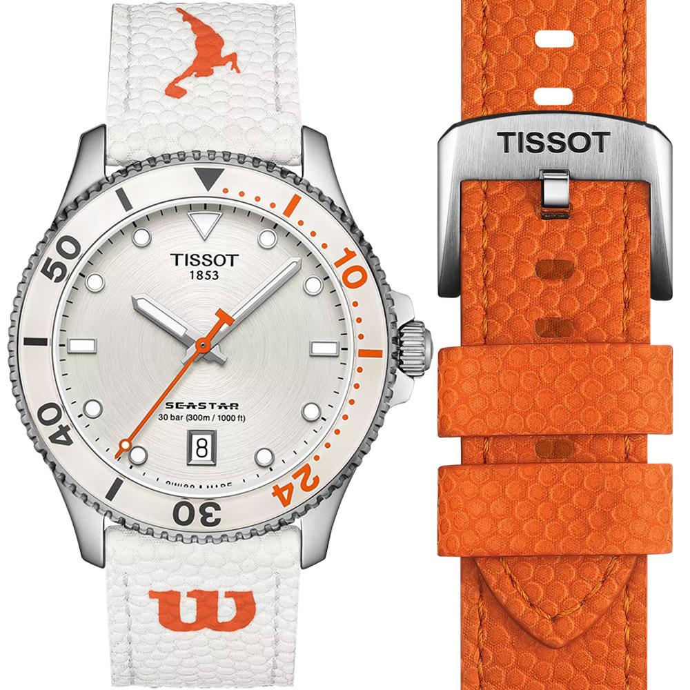 Tissot 天梭錶 官方授權 Seastar Wilson WNBA 美國女職籃 腕錶 手錶-T1204101701100