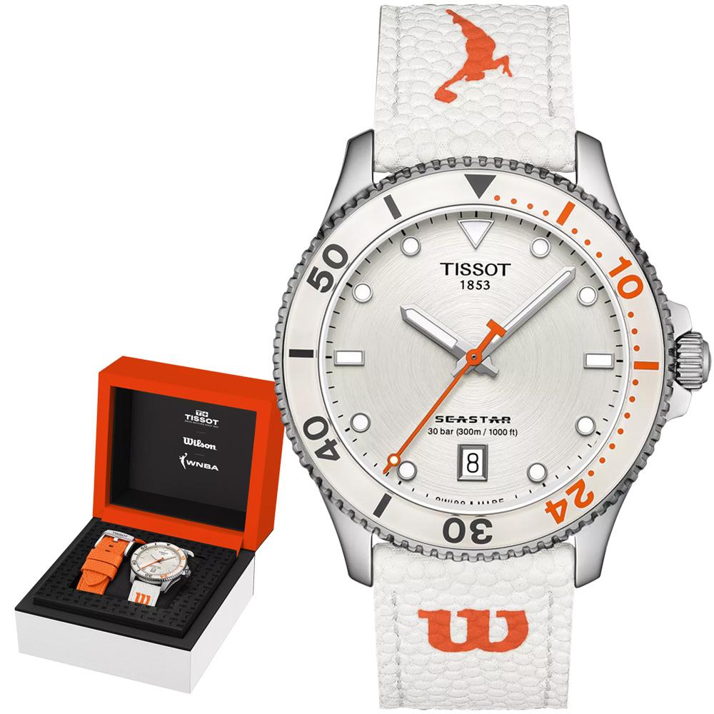 Tissot 天梭錶 官方授權 Seastar Wilson WNBA 美國女職籃 腕錶 手錶-T1204101701100