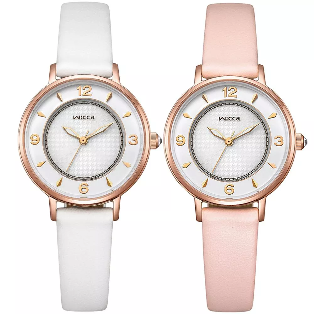 (聊聊甜甜價) CITIZEN 星辰錶 Wicca 千鳥格紋 太陽能錶 女錶 送禮首選 KP3-465-16