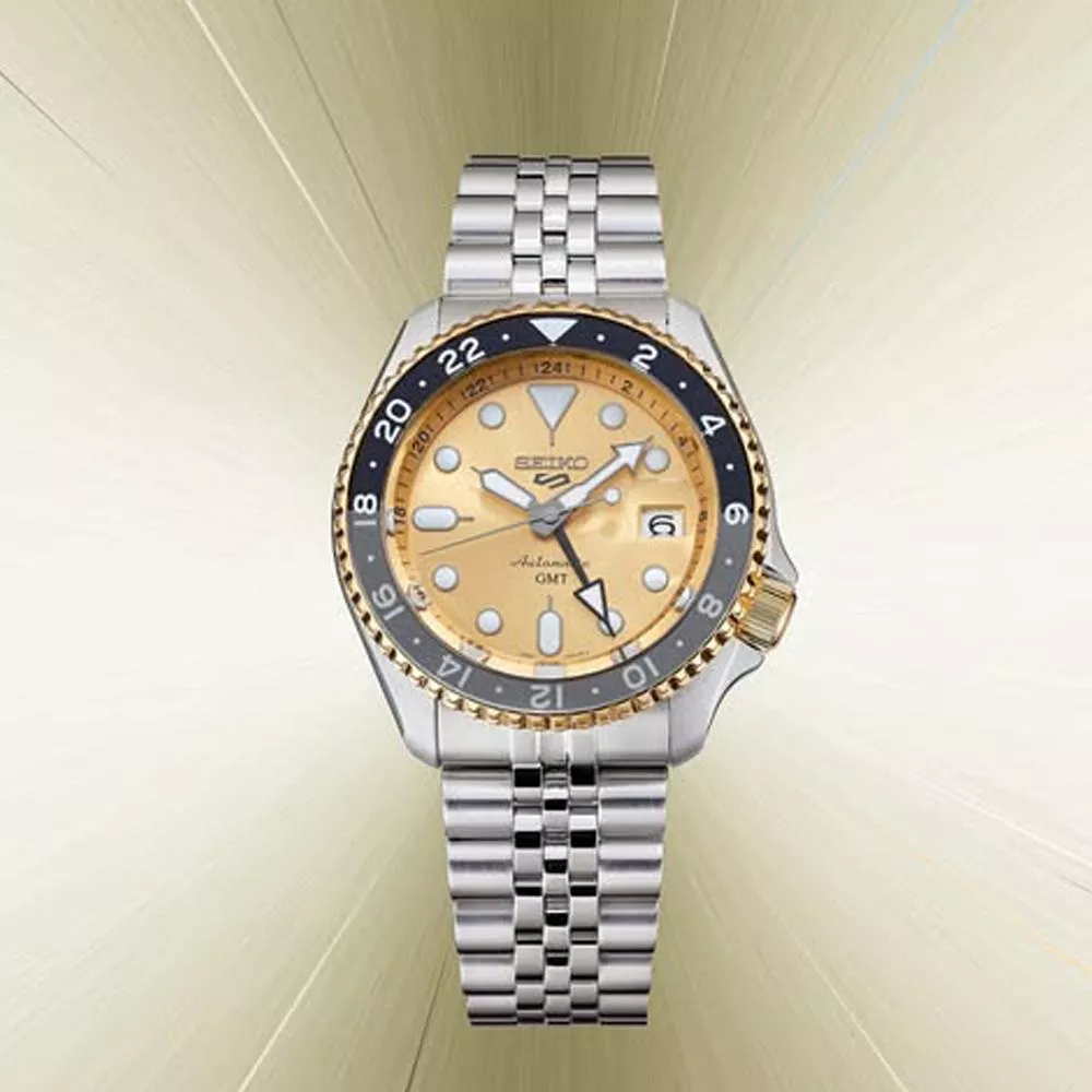 (聊聊甜甜價) SEIKO 精工錶  SEIKO 在台70週年 「金」彩歲月 GMT 機械錶-4R34-00M0K/SSK044K1