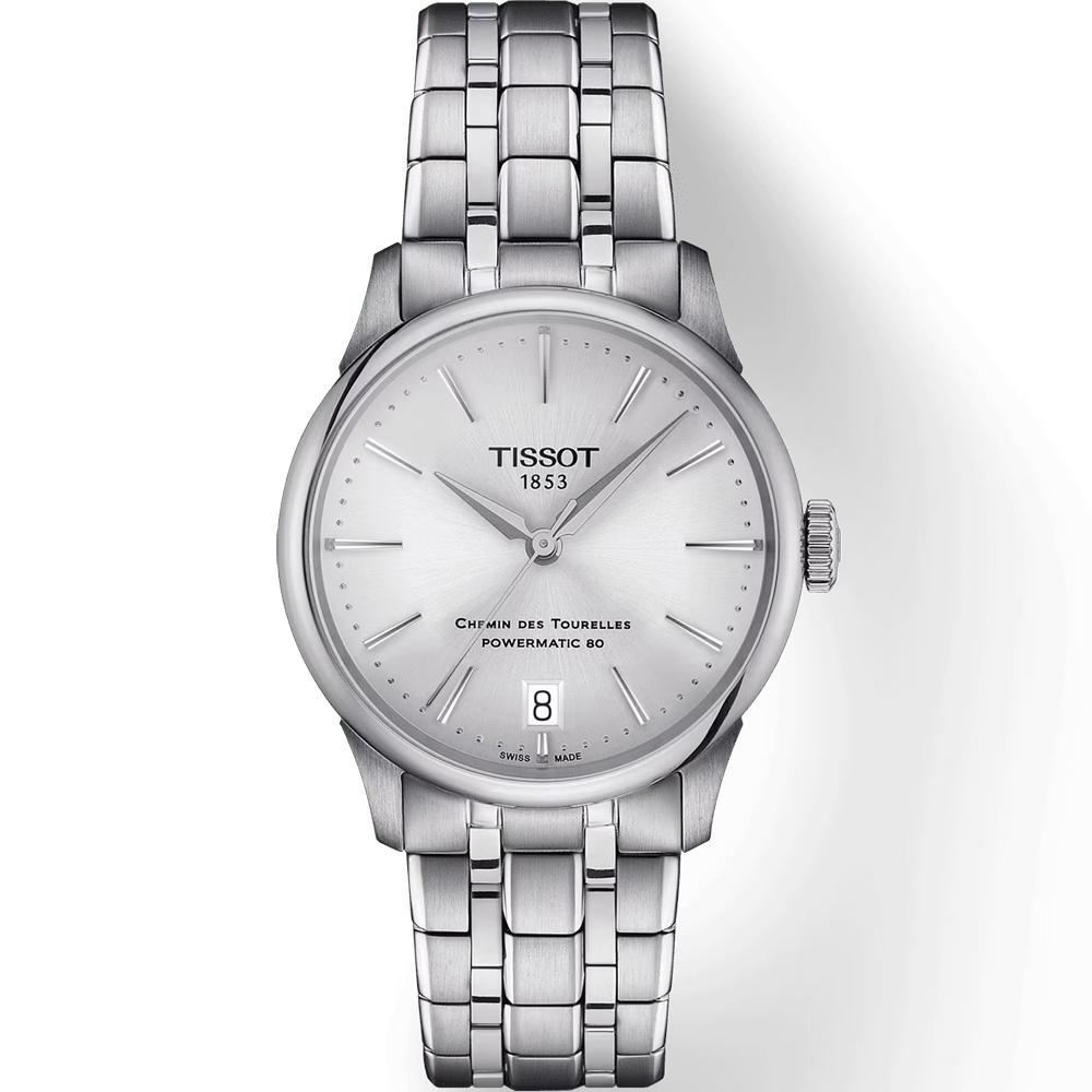 (聊聊甜甜價)  TISSOT 天梭錶 杜魯爾 Powermatic 80 機械錶 對錶 手錶-T1394071103800+T1392071103100