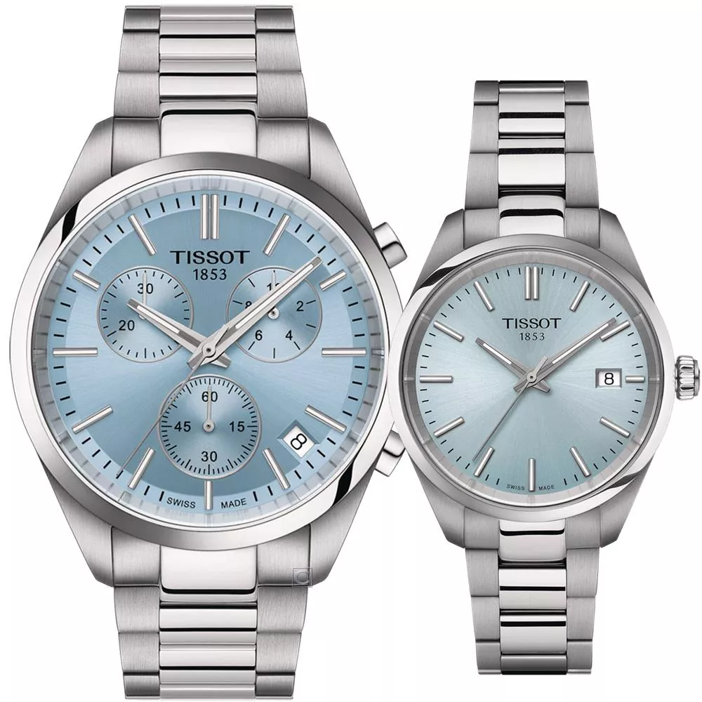 (聊聊甜甜價) TISSOT 天梭錶 官方授權 PR 100 經典時尚對錶 手錶-T1504171135100+T1502101135100