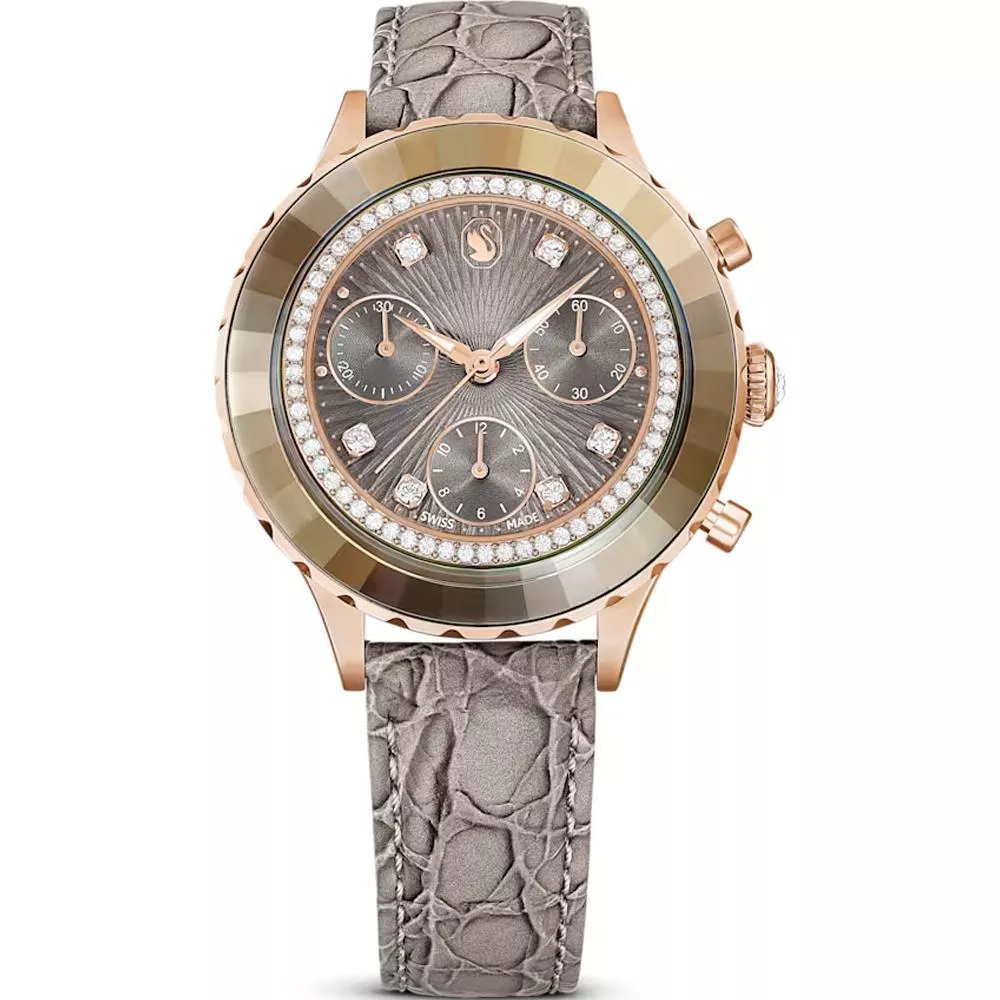 (聊聊甜甜價) SWAROVSKI 施華洛世奇 Octea Chrono 灰色計時手錶-37mm/5671153 (聊聊甜甜價) SWAROVSKI 施華洛世奇 Octea Chrono 灰色計時手錶-37mm/5671153