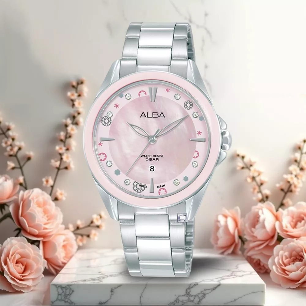 (聊聊甜甜價) ALBA 雅柏錶 CUTiE! 晶花粉蝶貝女錶 手錶-33mm VJ22-X435P.AH7DV7X1