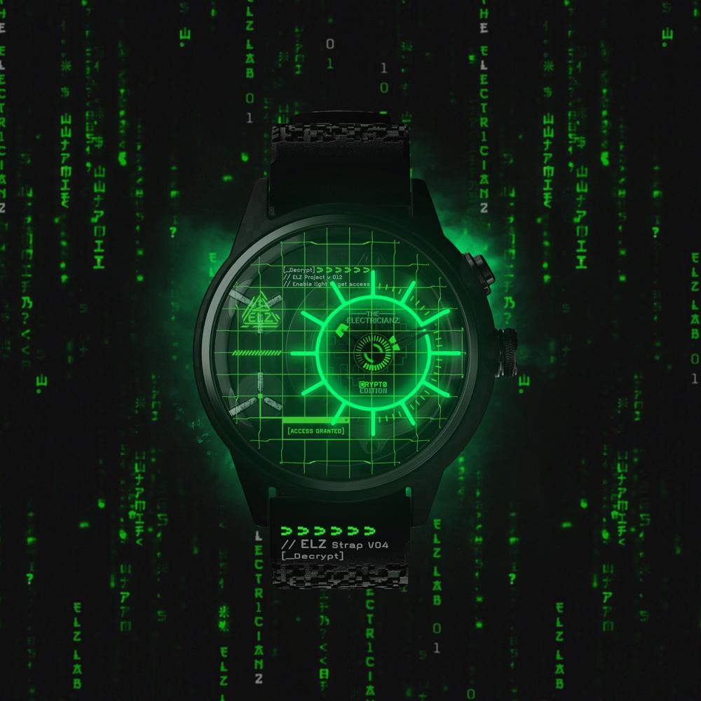 THE ELECTRICIANZ 發電機 THE CRYPTO EDITION 手錶 男錶-45mm綠光 ZZ-C1C/02-CRD