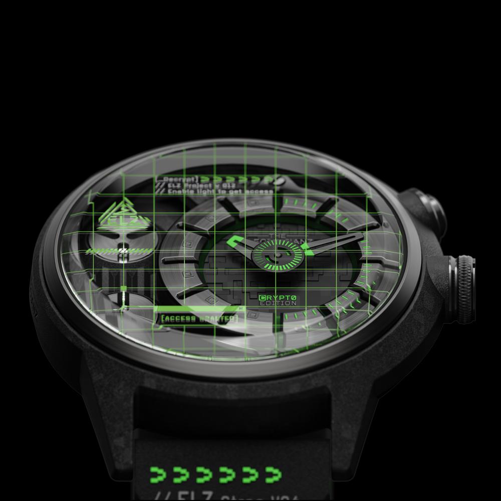 THE ELECTRICIANZ 發電機 THE CRYPTO EDITION 手錶 男錶-45mm綠光 ZZ-C1C/02-CRD