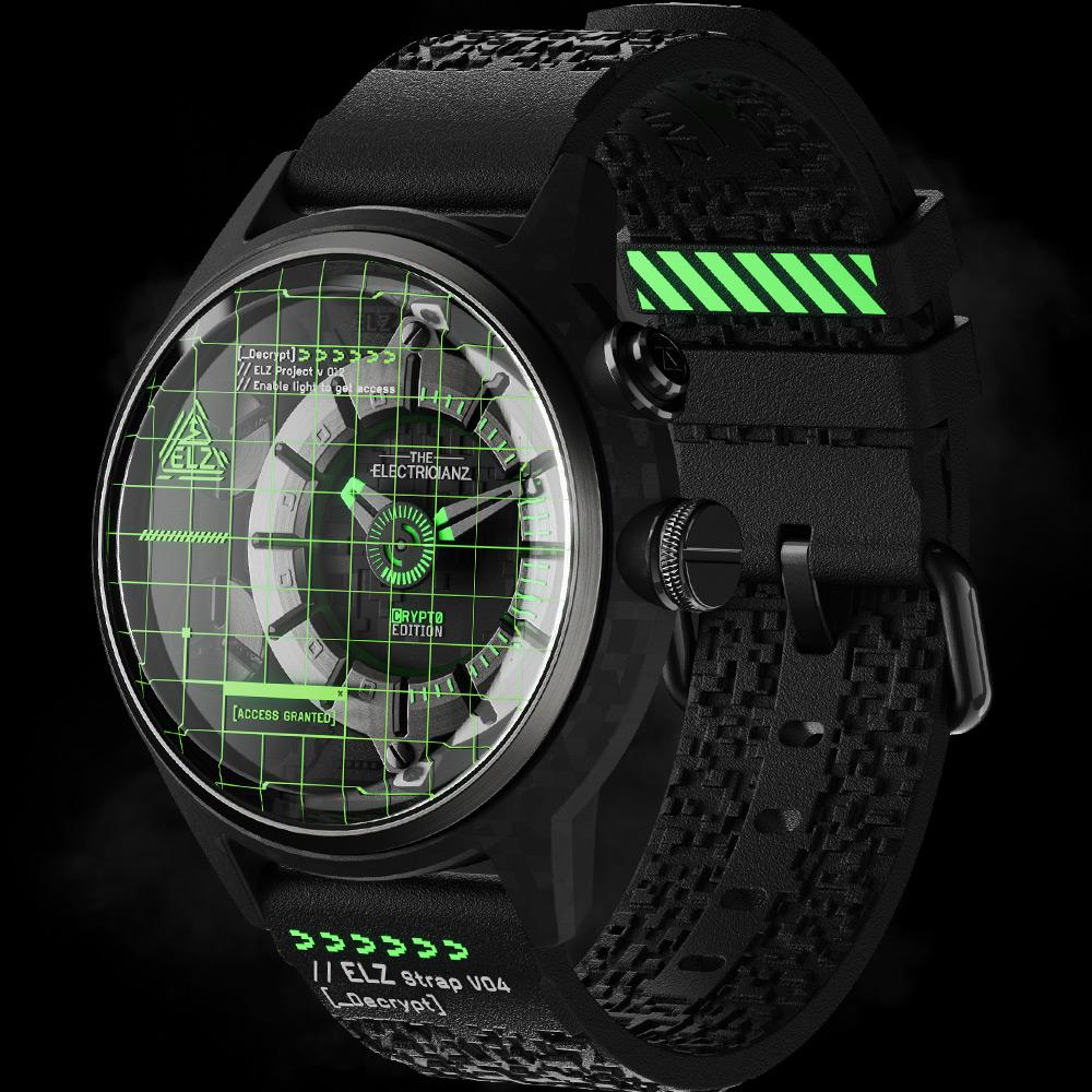 THE ELECTRICIANZ 發電機 THE CRYPTO EDITION 手錶 男錶-45mm綠光 ZZ-C1C/02-CRD
