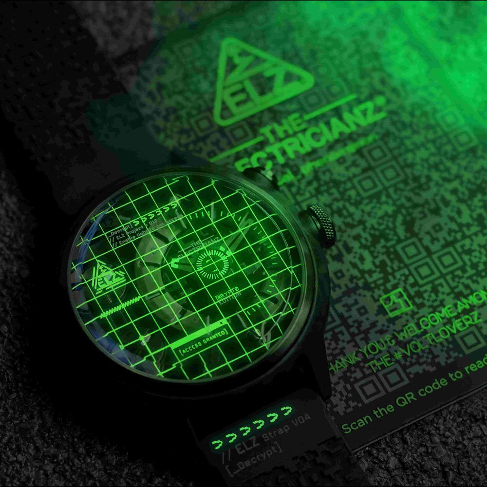 THE ELECTRICIANZ 發電機 THE CRYPTO EDITION 手錶 男錶-45mm綠光 ZZ-C1C/02-CRD