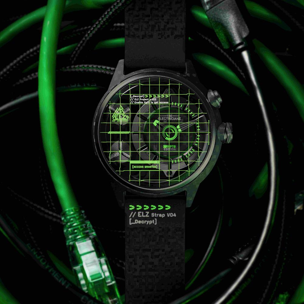 THE ELECTRICIANZ 發電機 THE CRYPTO EDITION 手錶 男錶-45mm綠光 ZZ-C1C/02-CRD