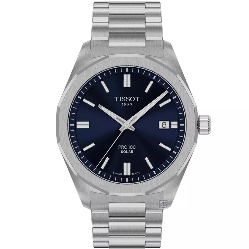 TISSOT 天梭錶 PRC 100系列 Solar太陽能腕錶 男錶 手錶-T1514221104100/39mm 藍色