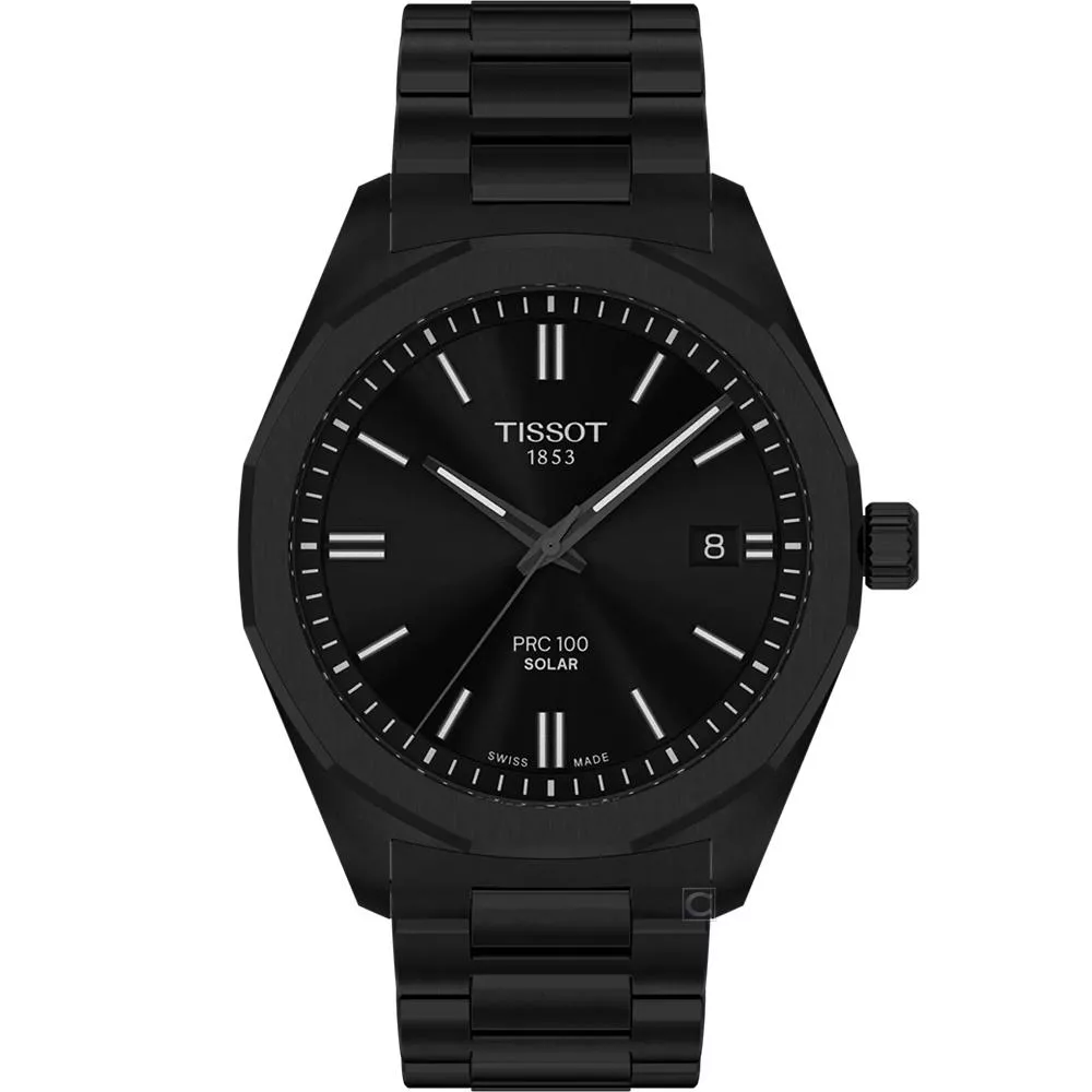 TISSOT 天梭錶 PRC 100系列 Solar太陽能腕錶 男錶 手錶-T1514223305100/39mm 黑