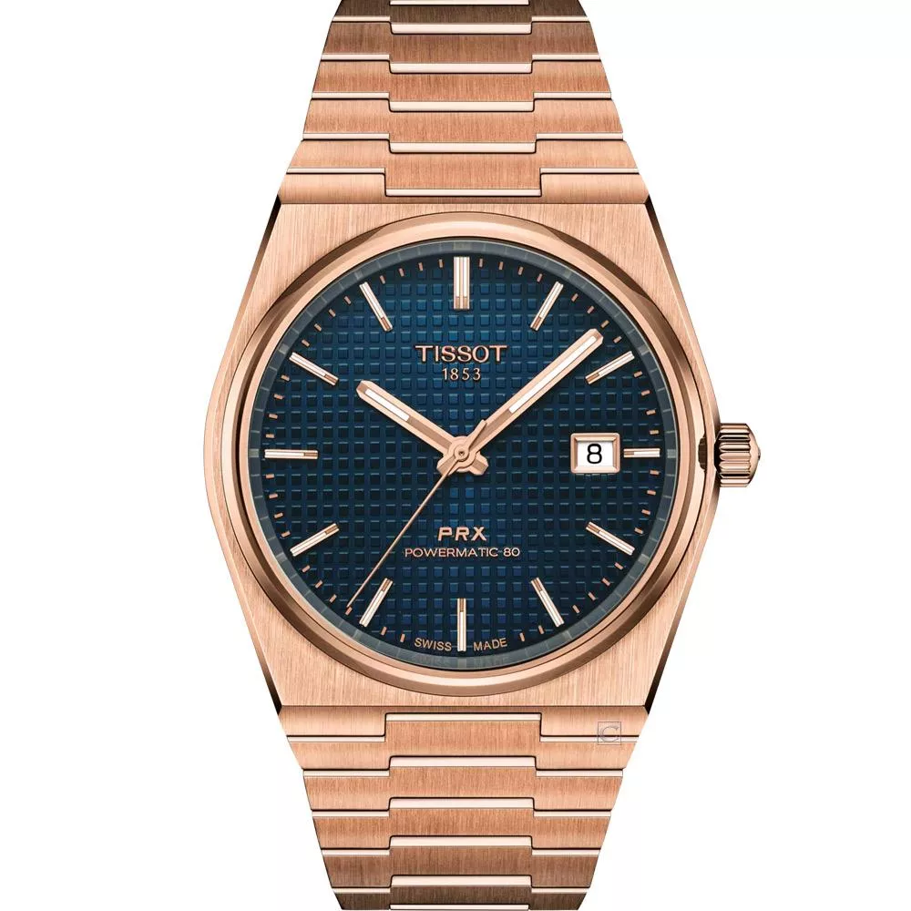 TISSOT 天梭錶 PRX POWERMATIC 80 玫瑰金色 機械錶-T1374073304100 TISSOT 天梭錶 PRX POWERMATIC 80 玫瑰金色 機械錶-T1374073304100