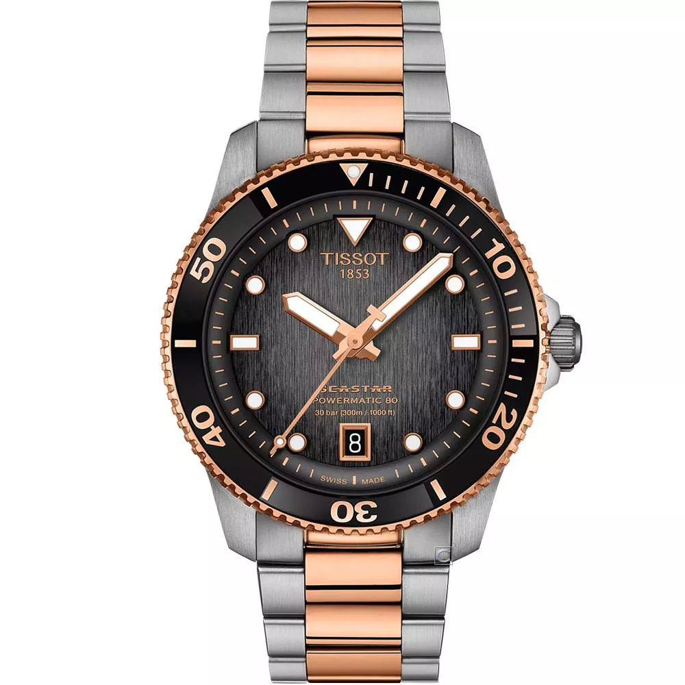 TISSOT 天梭 官方授權 Seastar 1000 海星300米潛水 機械錶 手錶 -T1208072205101