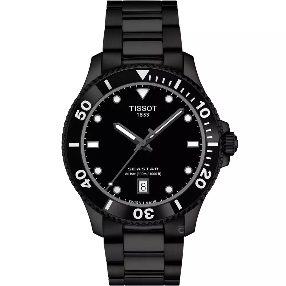 TISSOT 天梭錶 官方授權 SEASTAR 1000 海星 300米防水錶 男錶 手錶-T1204103305100