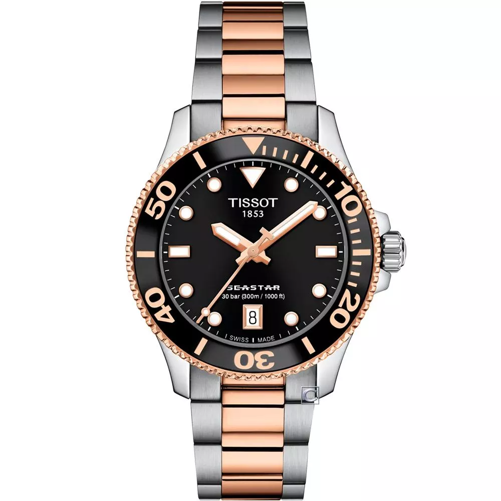 TISSOT 天梭錶 官方授權 Seastar 1000 海星300米潛水錶 女錶 中性錶-T1202102205101
