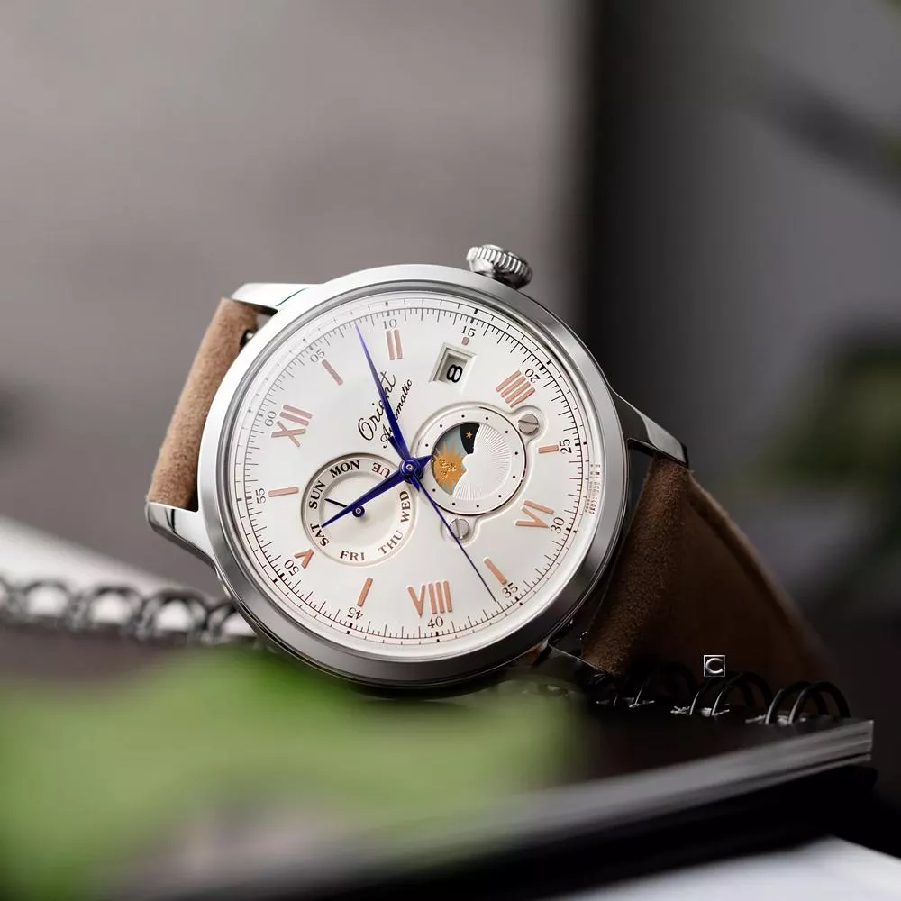 (聊聊甜甜價) ORIENT 東方錶 Sun & Moon 系列 75週年限量晝夜顯示機械錶 男錶-41.5mm RA-AK0808S