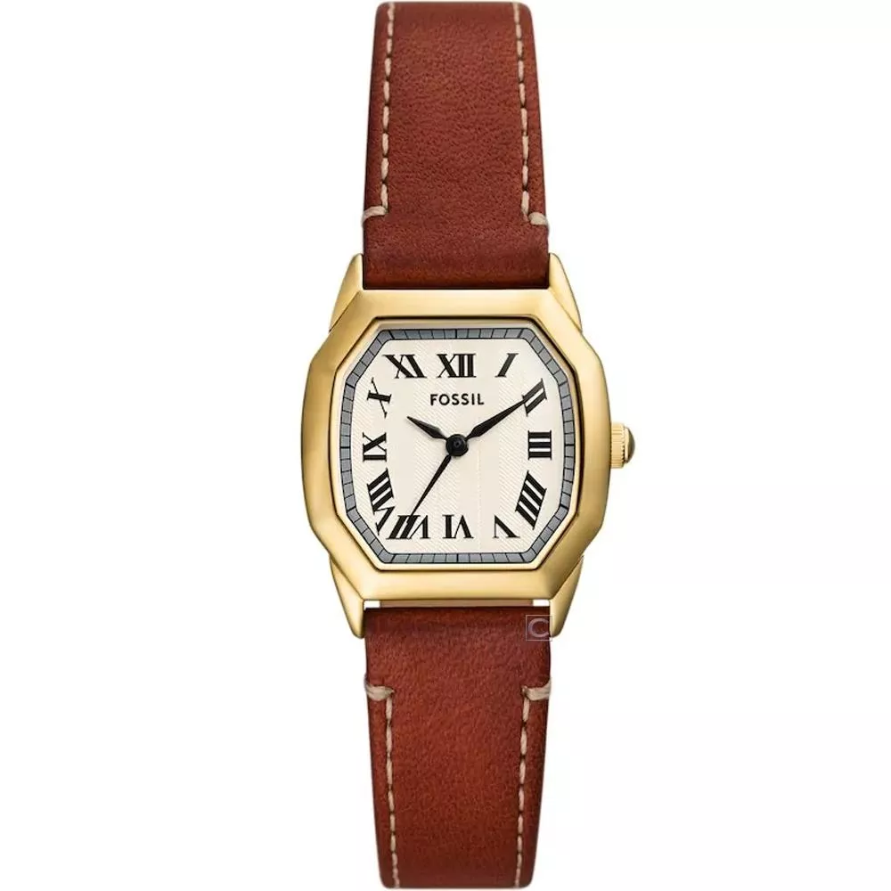 (聊聊甜甜價)  FOSSIL  Harlow 永恆八芒復古 羅馬數字女錶 棕色真皮錶帶 27MM-ES5364