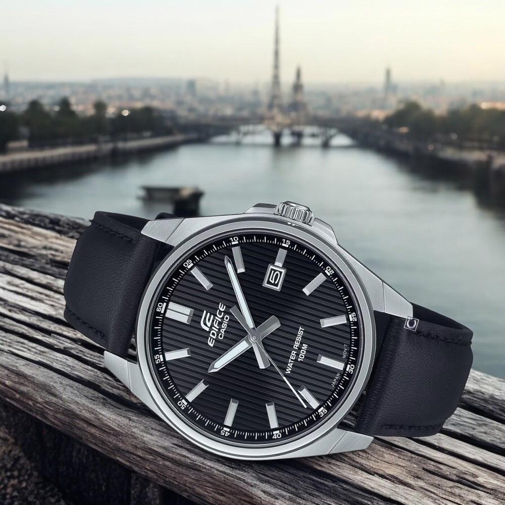 (聊聊甜甜價)  CASIO 卡西歐 EDIFICE 商務大三針時尚男錶 手錶-EFV-150L-1A/40mm