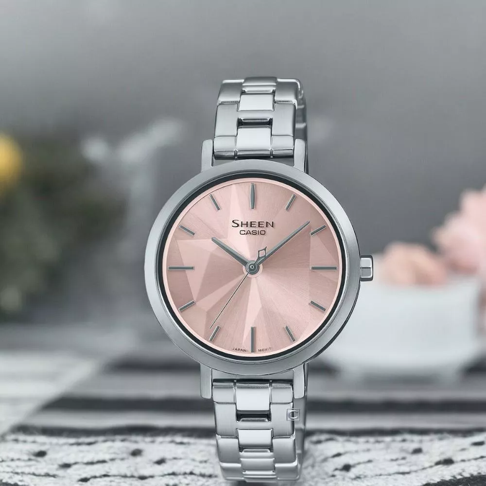 (聊聊甜甜價) CASIO卡西歐錶 SHEEN 光彩迷人 藍寶石水晶玻璃 指針錶 女錶 禮物-SHE-4558D-4A