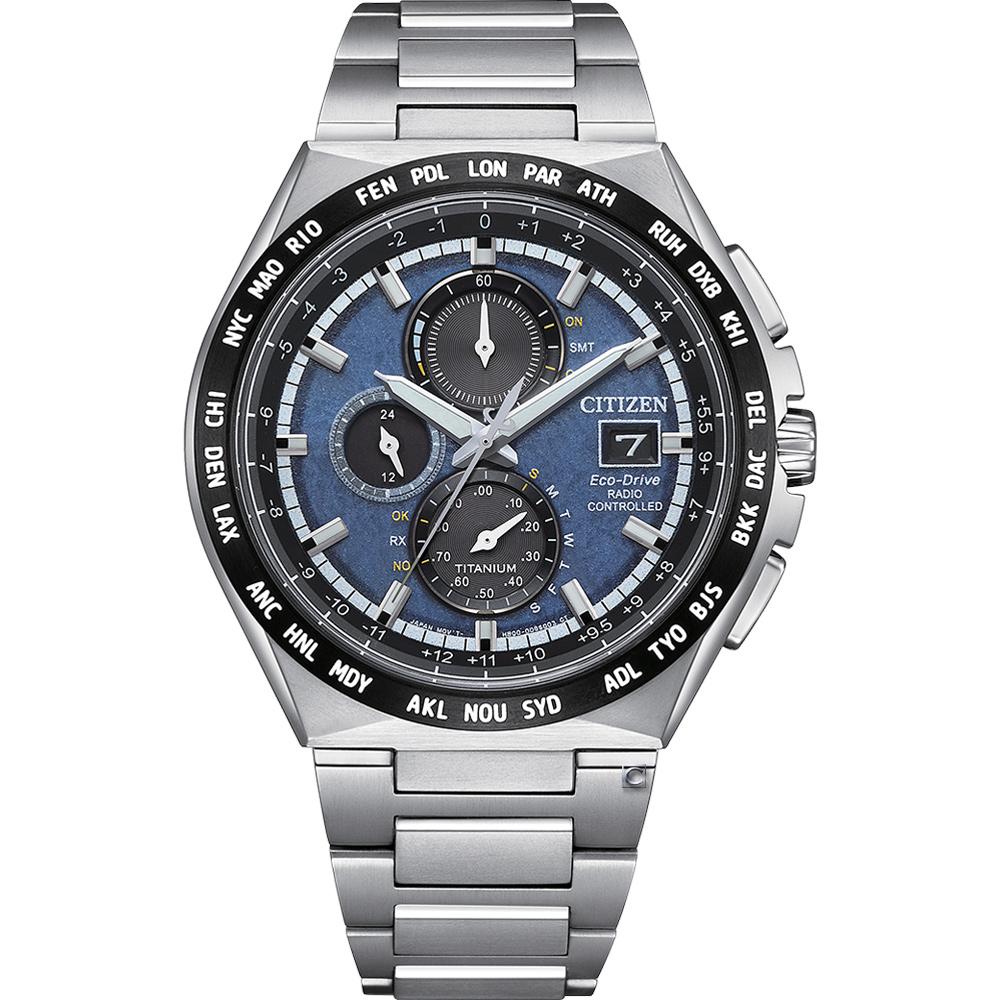 (聊聊甜甜價) CITIZEN 星辰錶 鈦金屬 全球電波 光動能腕錶 男錶 手錶-43.5mm AT8238-84L