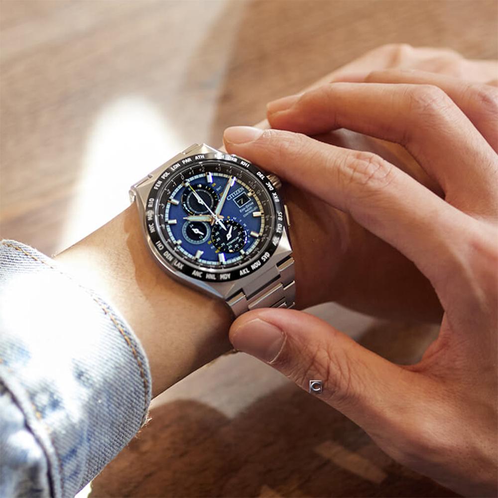 (聊聊甜甜價) CITIZEN 星辰錶 鈦金屬 全球電波 光動能腕錶 男錶 手錶-43.5mm AT8238-84L