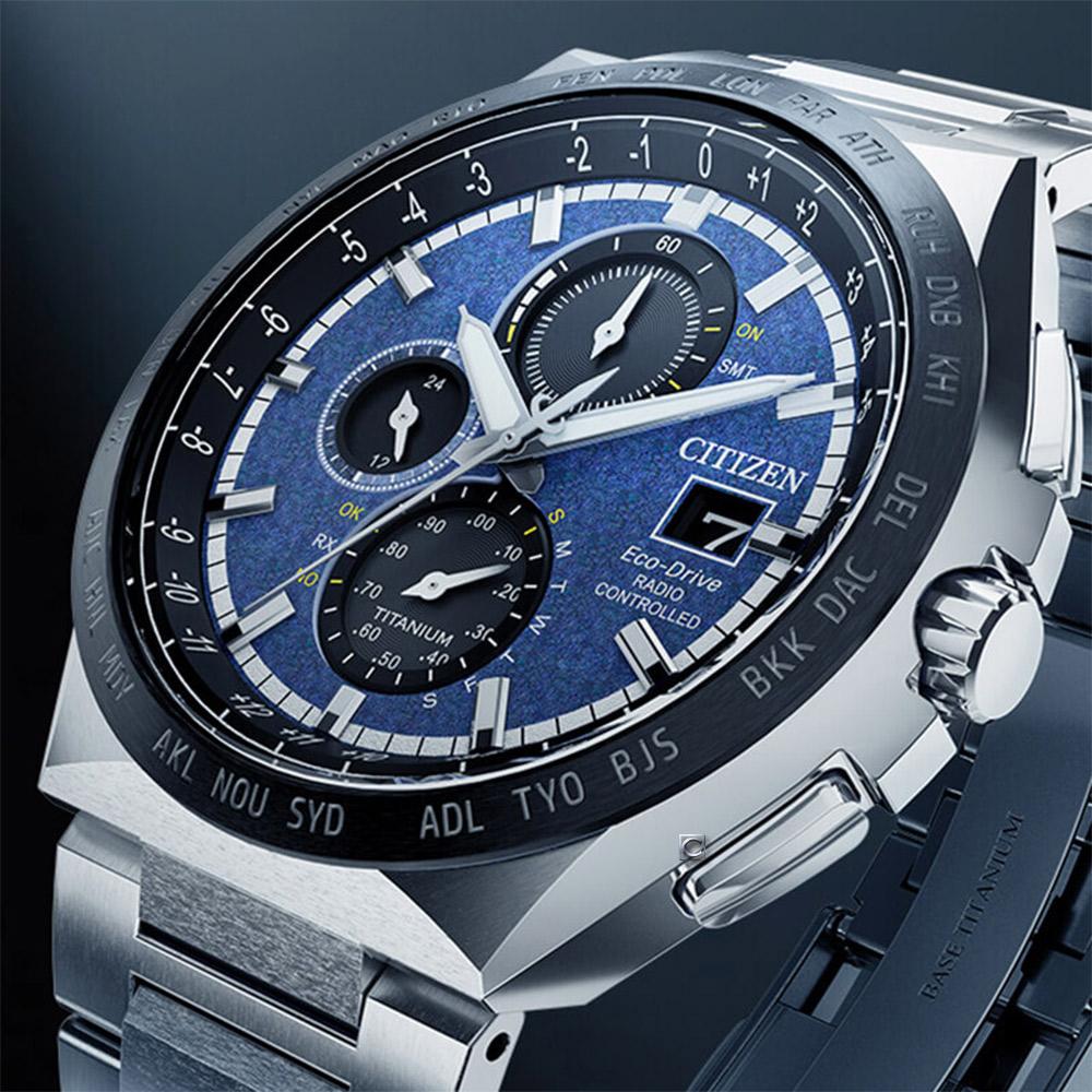 (聊聊甜甜價) CITIZEN 星辰錶 鈦金屬 全球電波 光動能腕錶 男錶 手錶-43.5mm AT8238-84L