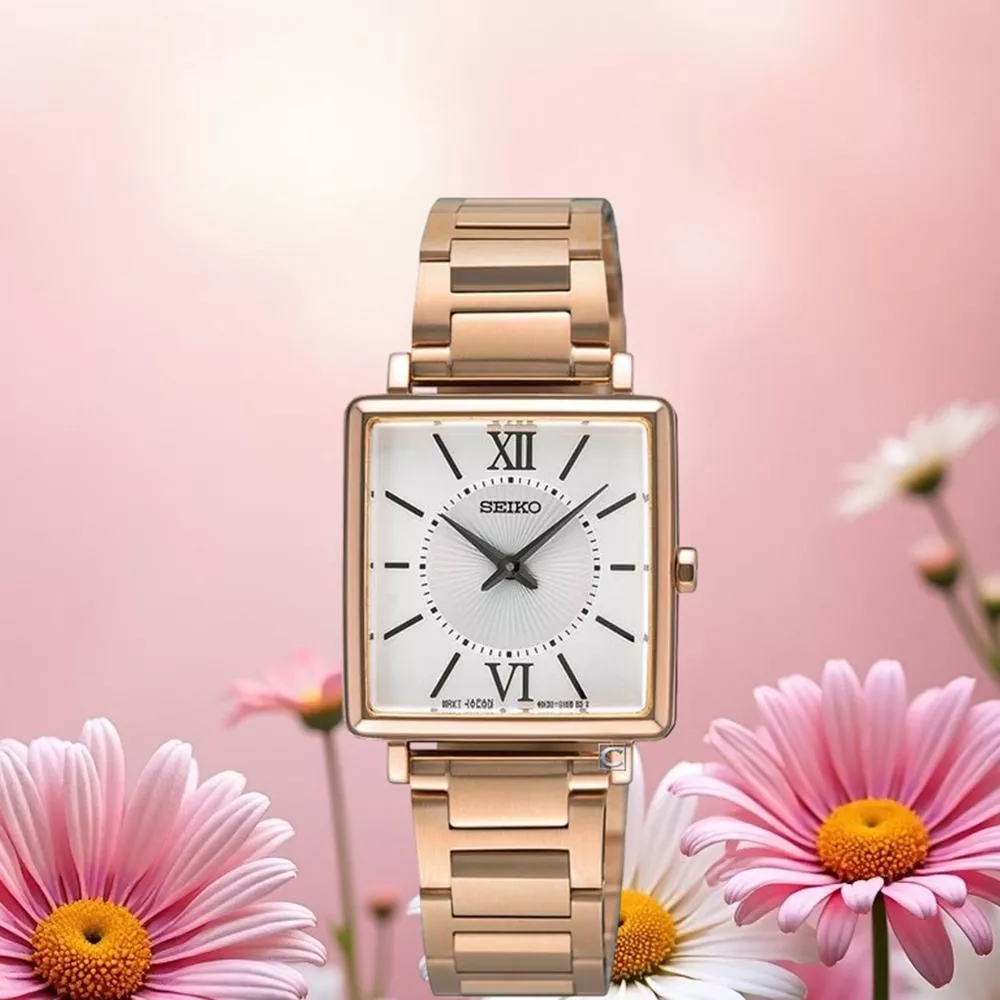 (聊聊甜甜價)  SEIKO 精工錶 CS 獨特方形設計女錶 手錶-4N30-00N0K.SWR112P1/玫瑰金色