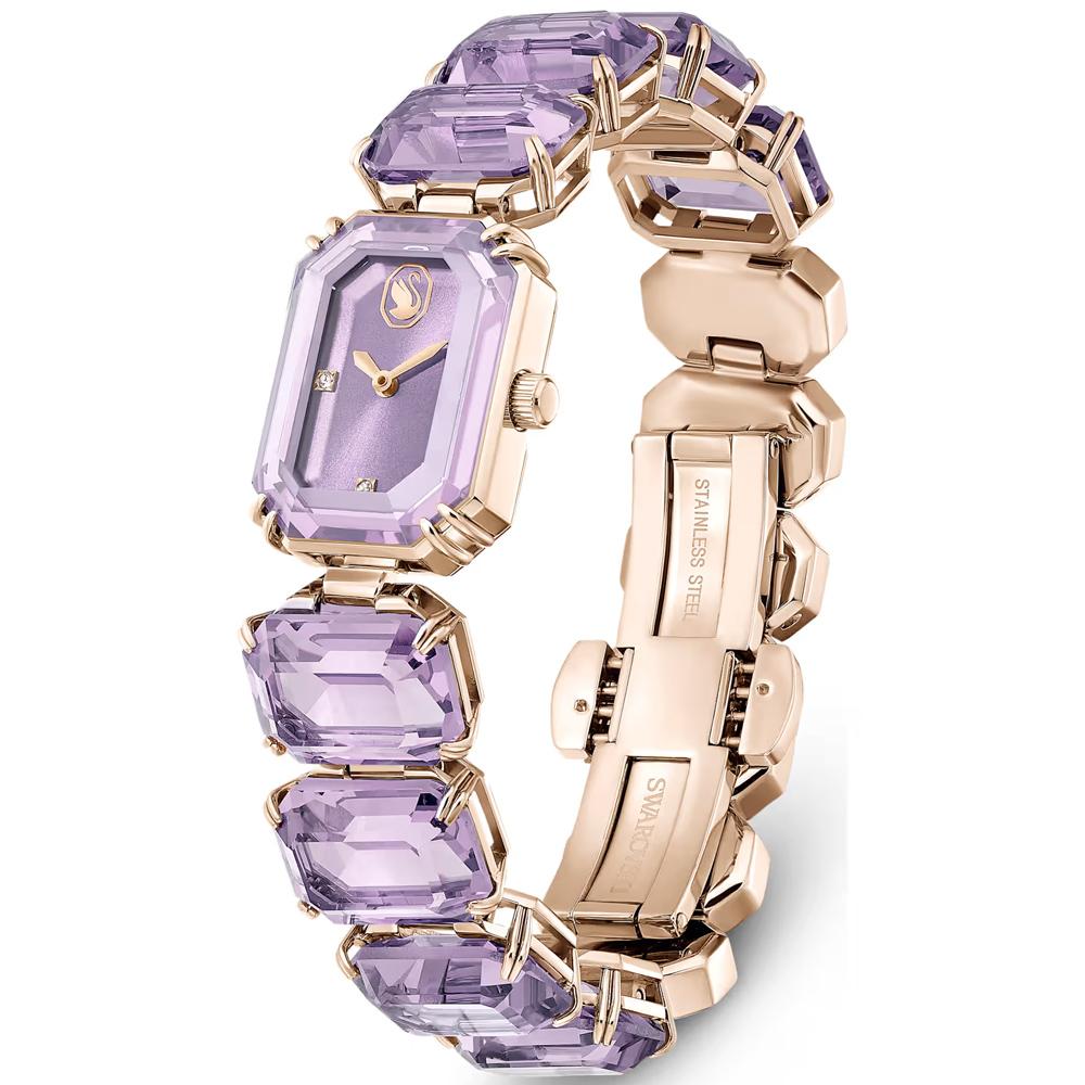 (聊聊甜甜價)  SWAROVSKI 施華洛世奇 Millenia 風格無限八角切割水晶腕錶 女錶-紫 5722364