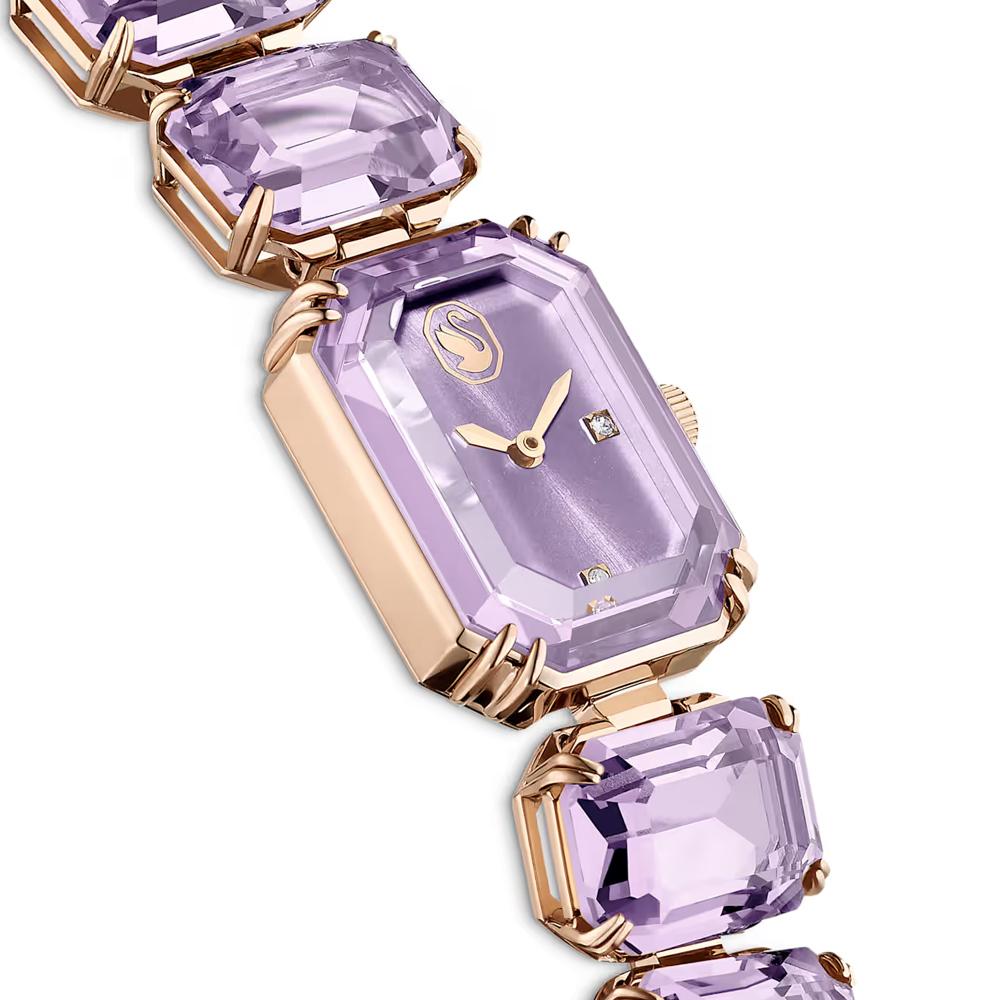 (聊聊甜甜價)  SWAROVSKI 施華洛世奇 Millenia 風格無限八角切割水晶腕錶 女錶-紫 5722364