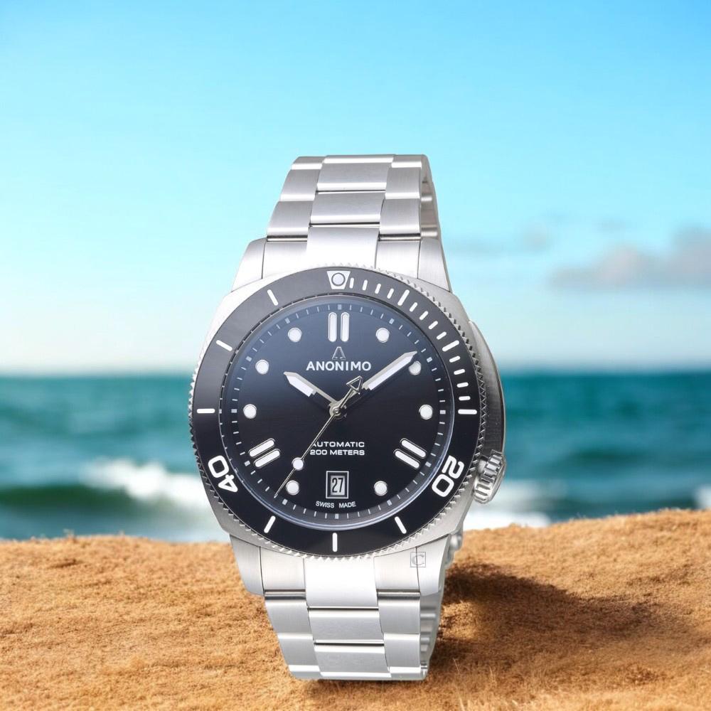 (聊聊甜甜價)  ANONIMO 吾名錶  NAUTILO Classic 皇家海軍機械錶 男錶 手錶-AM-5009.09.102.M01-暗夜黑