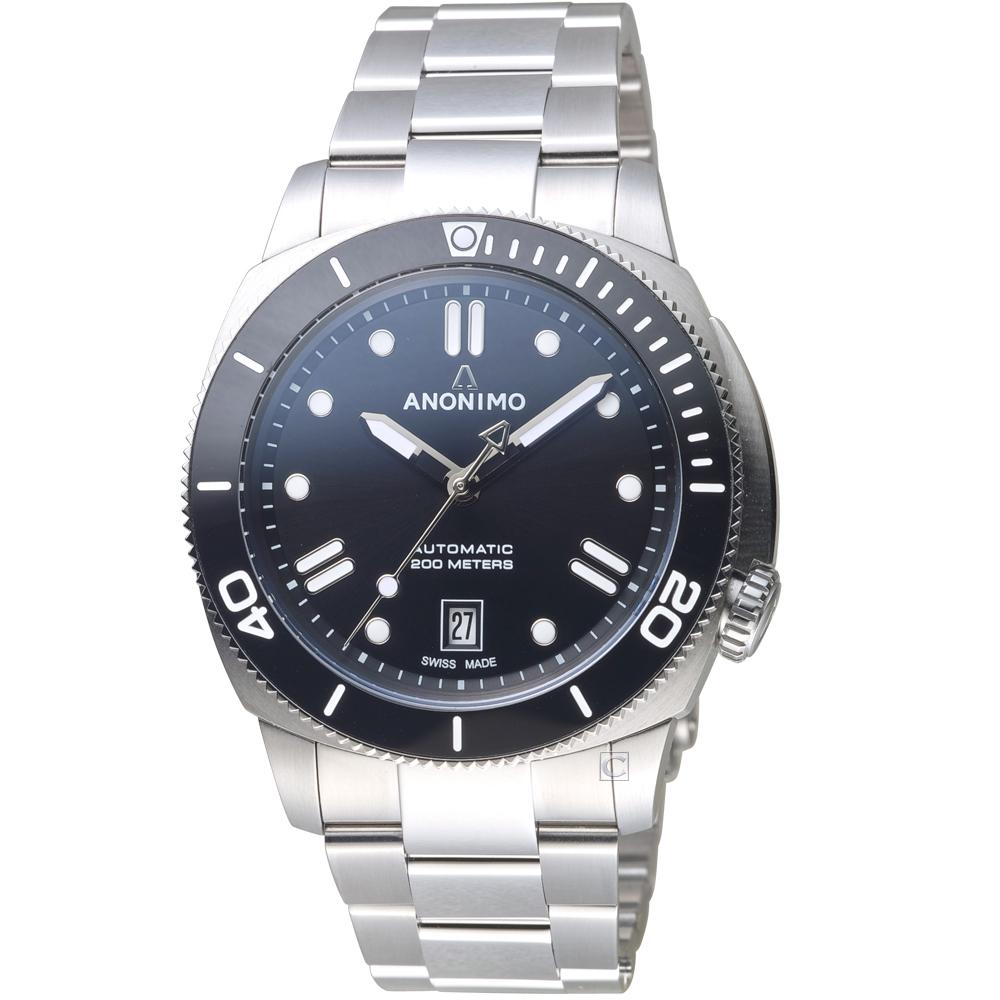 (聊聊甜甜價)  ANONIMO 吾名錶  NAUTILO Classic 皇家海軍機械錶 男錶 手錶-AM-5009.09.102.M01-暗夜黑