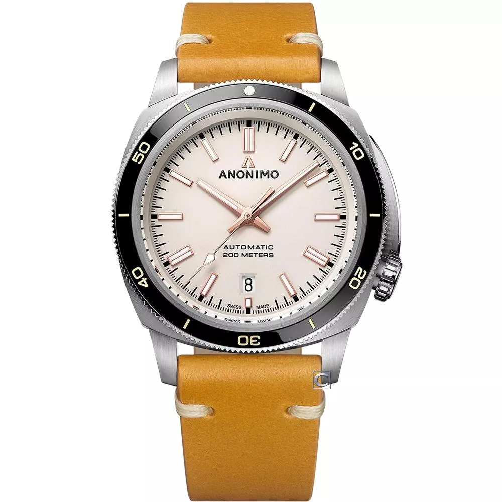 (聊聊甜甜價) ANONIMO 吾名錶  NAUTILO Classic 皇家海軍機械錶 男錶 手錶-AM-5019.19.241.I05/奶油白