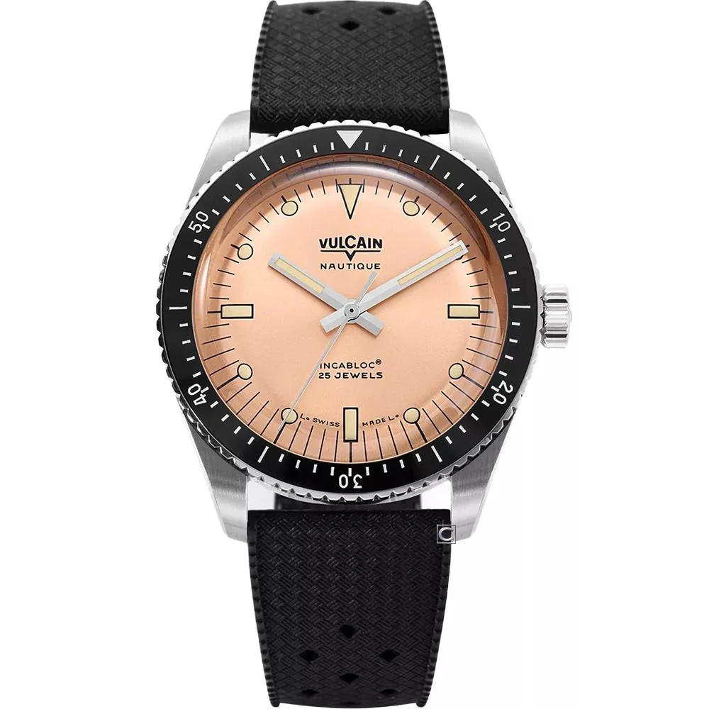 (聊聊甜甜價)  VULCAIN 窩路堅錶 潛水員系列 Skindiver 鮭魚面盤 機械錶 男錶 手錶-660170B87.BAR200