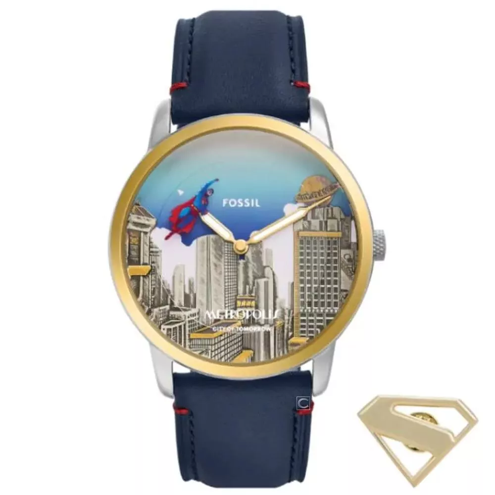 FOSSIL Superman x Fossil 超人再起 限量聯名手錶 男錶 女錶-LE1208SET