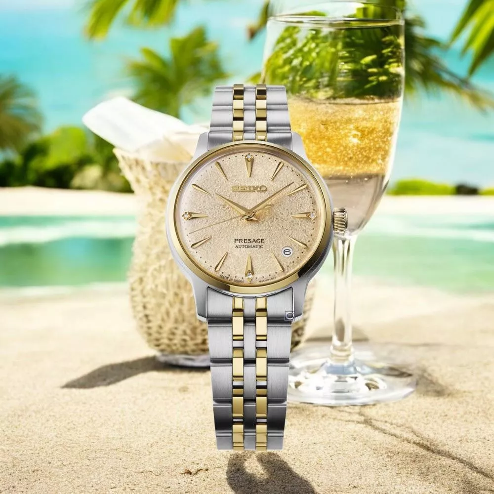 (聊聊甜甜價) SEIKO 精工 Presage STAR BAR 調酒系列 金黃色 機械錶 女錶-4R35-06S0KS.SRPL64J1_SK043