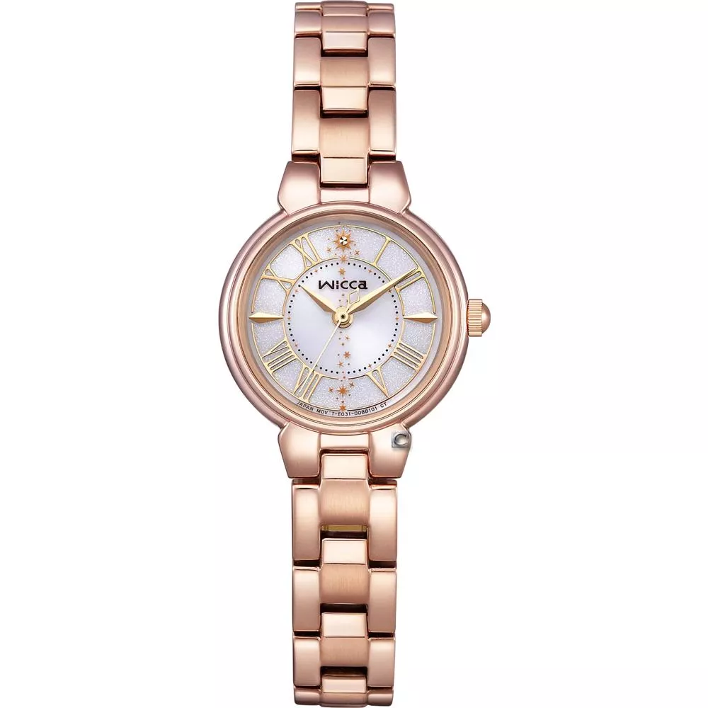 (聊聊甜甜價) CITIZEN 星辰 Wicca 魔法閃耀 台灣限定太陽能腕錶 玫瑰金色 女錶-23.5mm KP2-167-15
