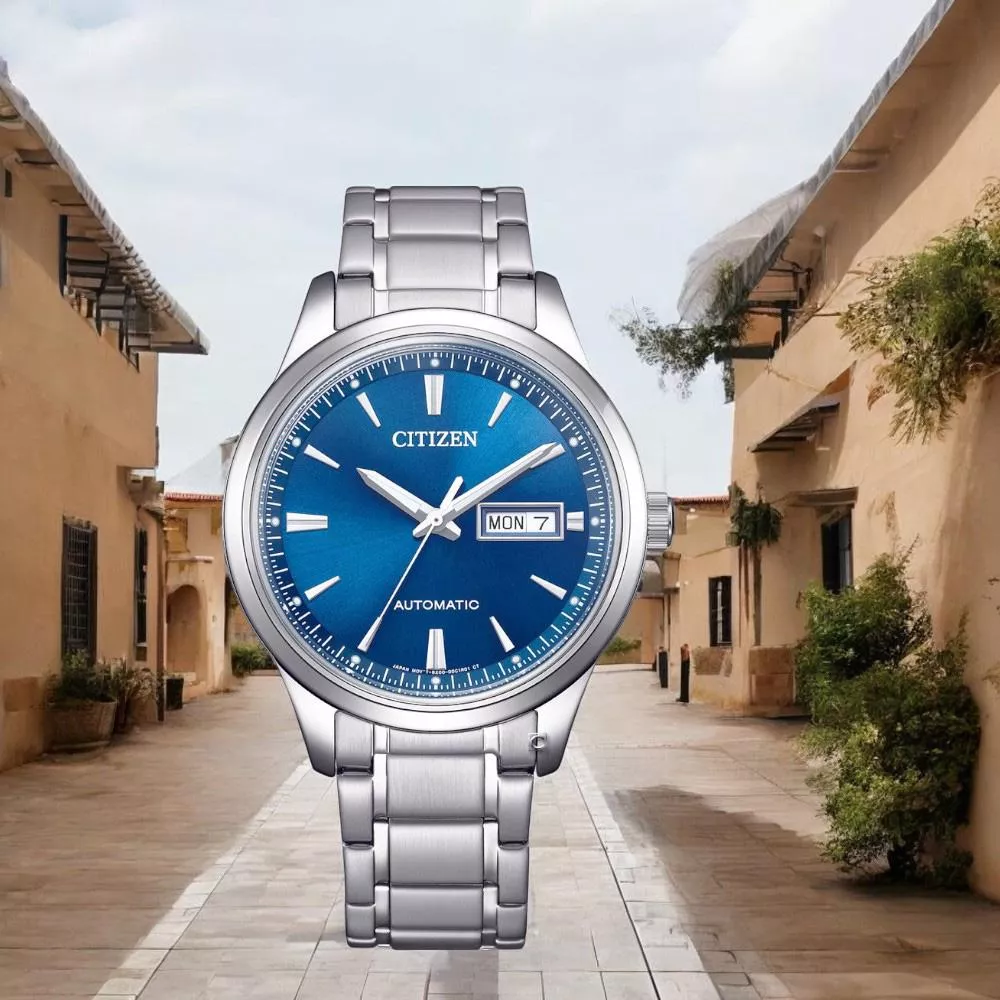 (聊聊甜甜價)  CITIZEN 星辰 Mechanical 經典簡約機械腕錶 男錶 手錶-40mm藍 NY4058-79L