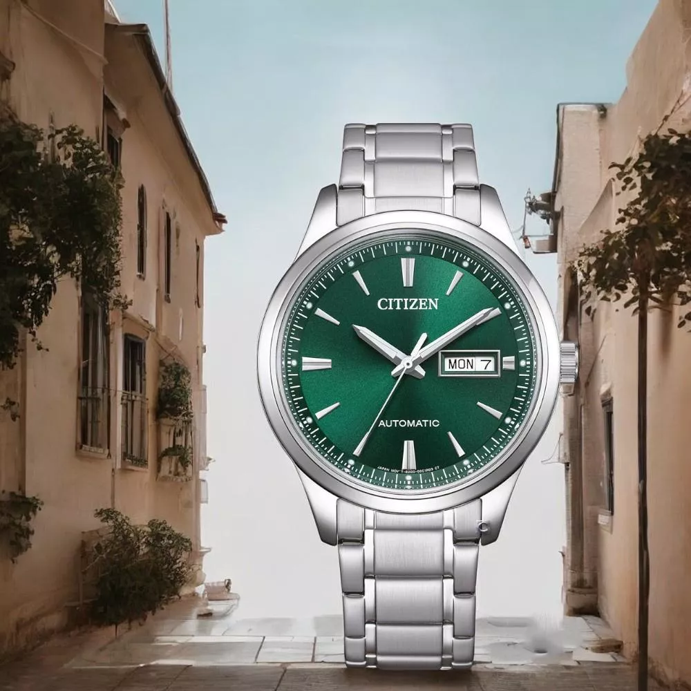 (聊聊甜甜價)  CITIZEN 星辰 Mechanical 經典簡約機械腕錶 男錶 手錶-40mm綠 NY4058-79X